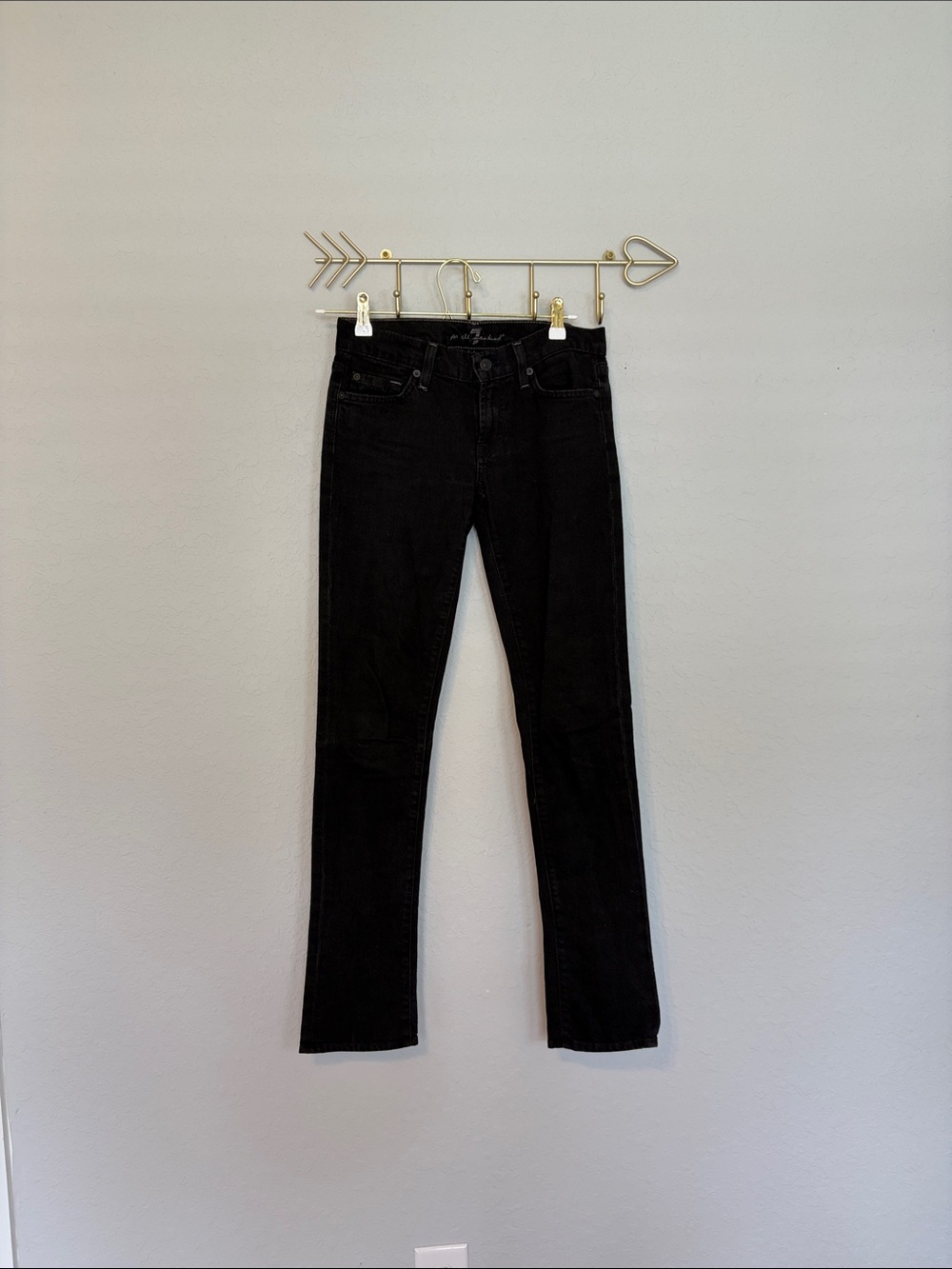 7 For All Mankind Black Jeans Size 26 Made in USA